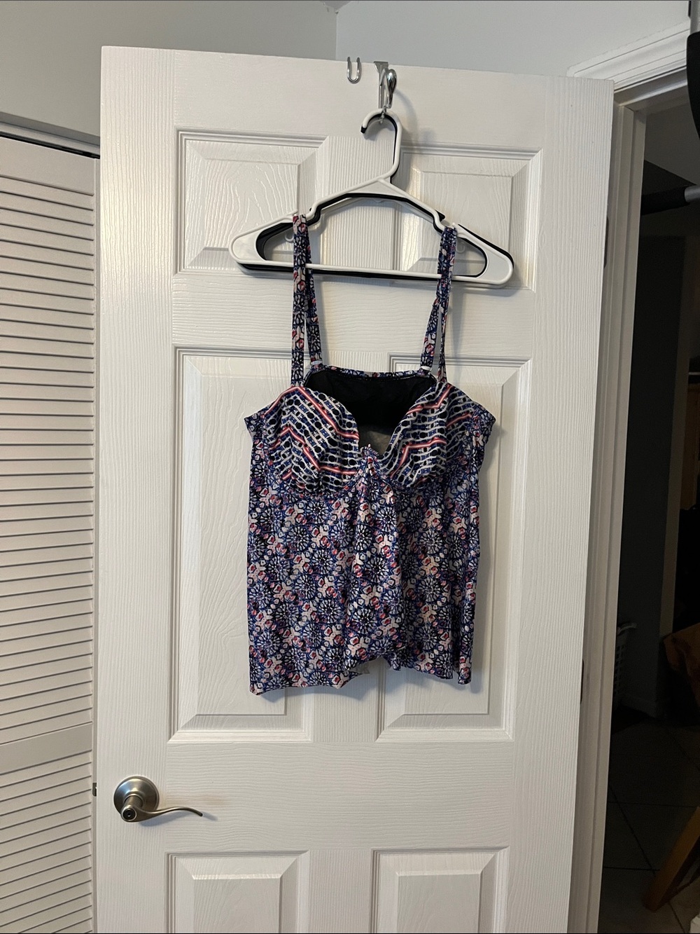 Floral Navy & Pink Women's Swim Top size 18